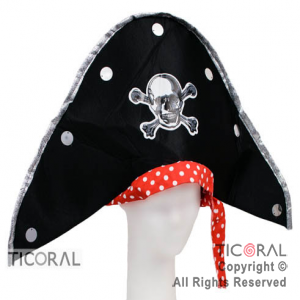 SOMBRERO PIRATA TELA x 1